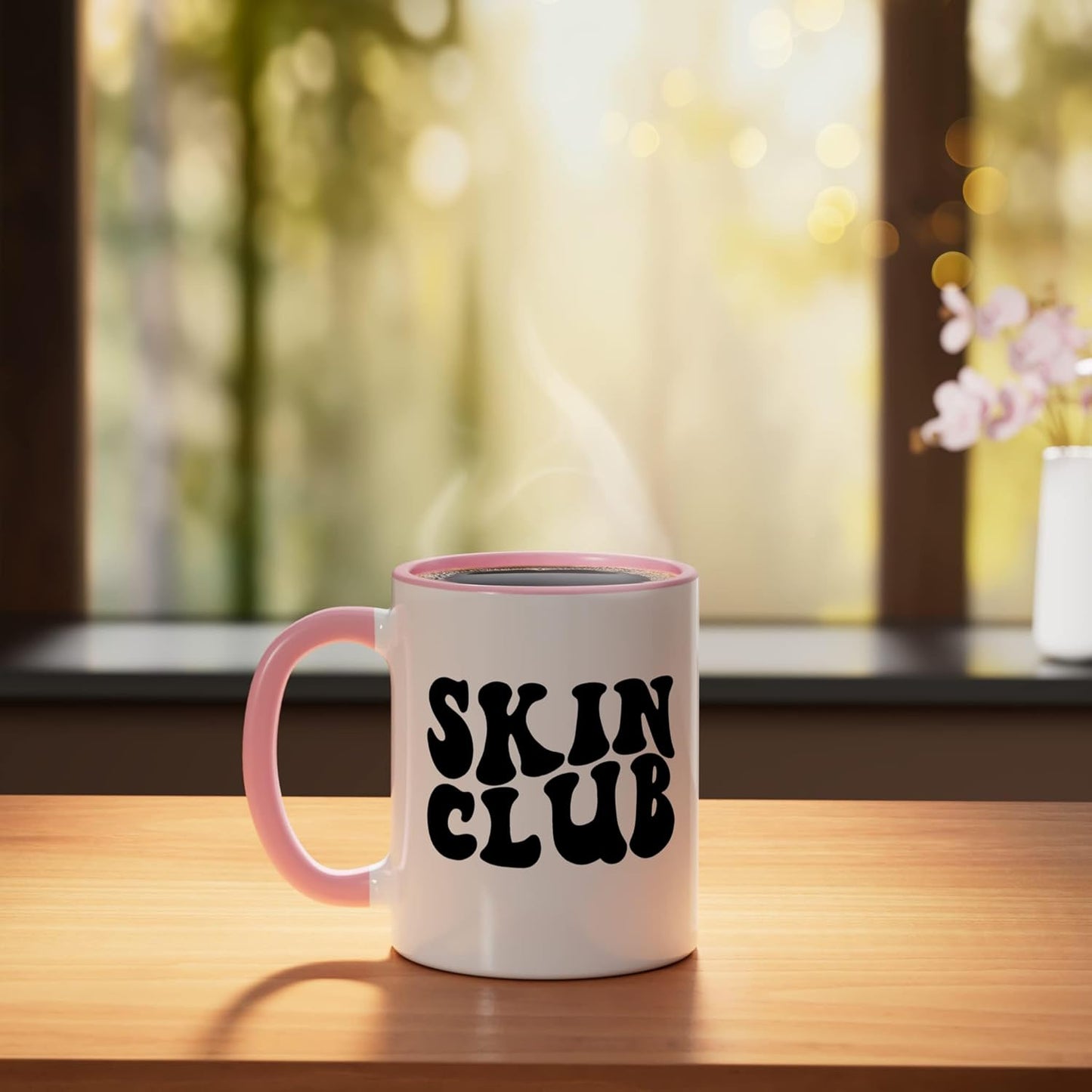 Taza Cerámica para Estética Rosa/Blanca