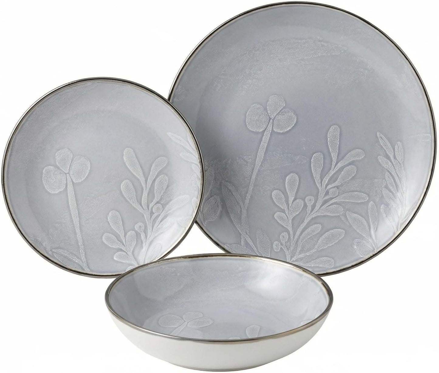 Juego de platos y cuencos redondos de porcelana 12 piezas
