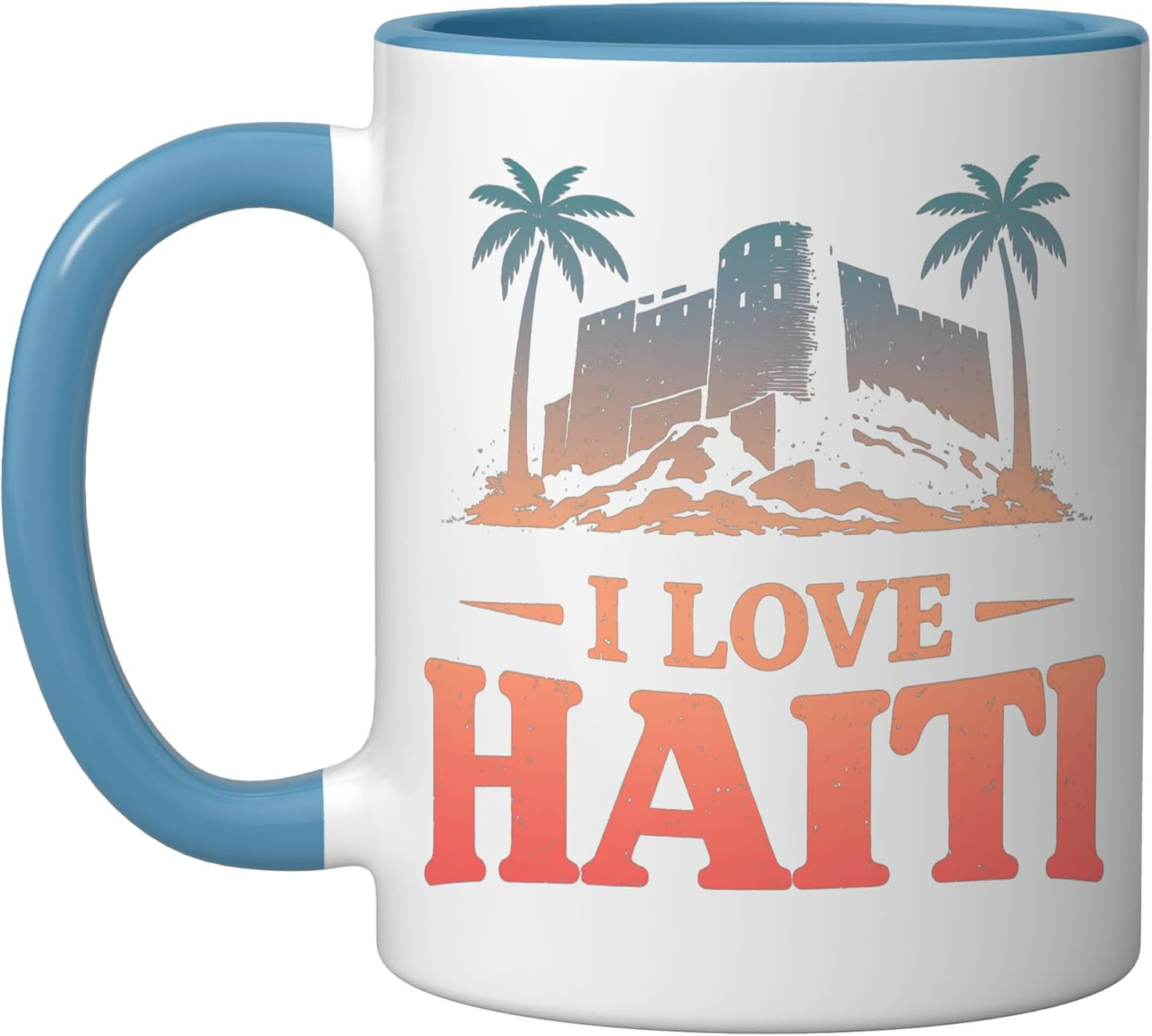 Taza Cerámica I Love Haiti Azul/Blanco