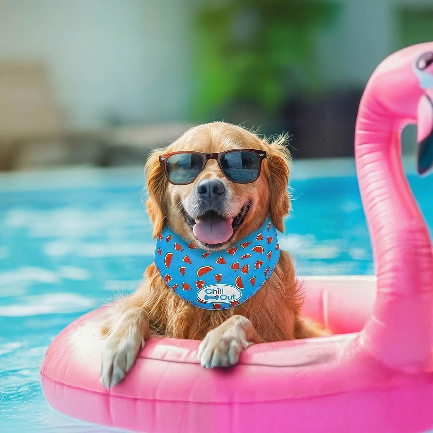 Bufanda refrigerante para perros grande color azul