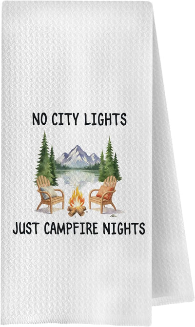 Toallas de cocina de campamento para cámper sin luces de ciudad 16 x 24
