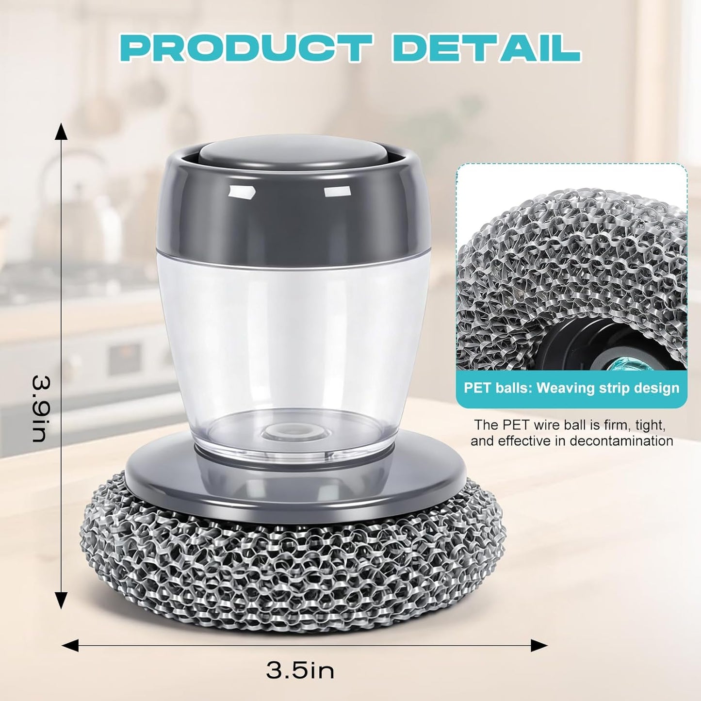 Dispensador Jabón Cocina Cepillo Reemplazable 1 4 Bolas