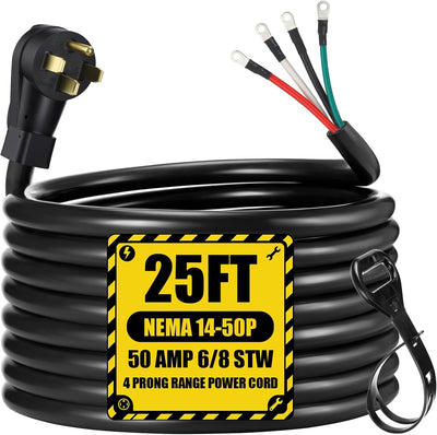 Cable alimentación EV J1772 25ft 50A NEMA 14-50p