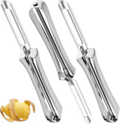 3 Pzas Pelador Patatas Acero Inox Ergonómico Apto Lavavajillas