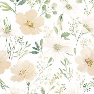 Papel Tapiz Floral Botánico Autoadhesivo Extraíble 17.7x118pulg