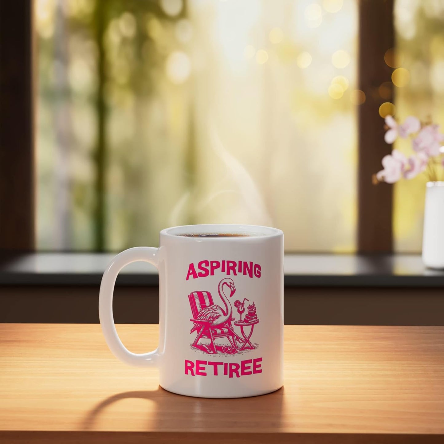 Taza de cerámica flamingo para retiro casi completo
