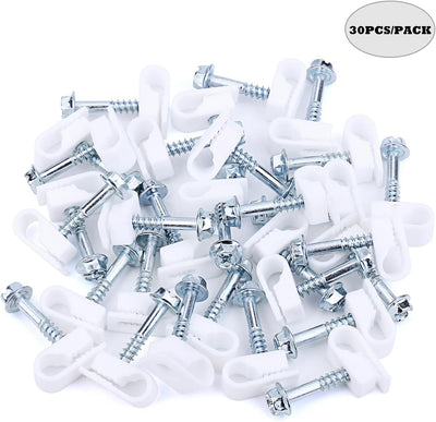 Clips cable S 1/4 pulg para coaxial Ethernet eléctrico