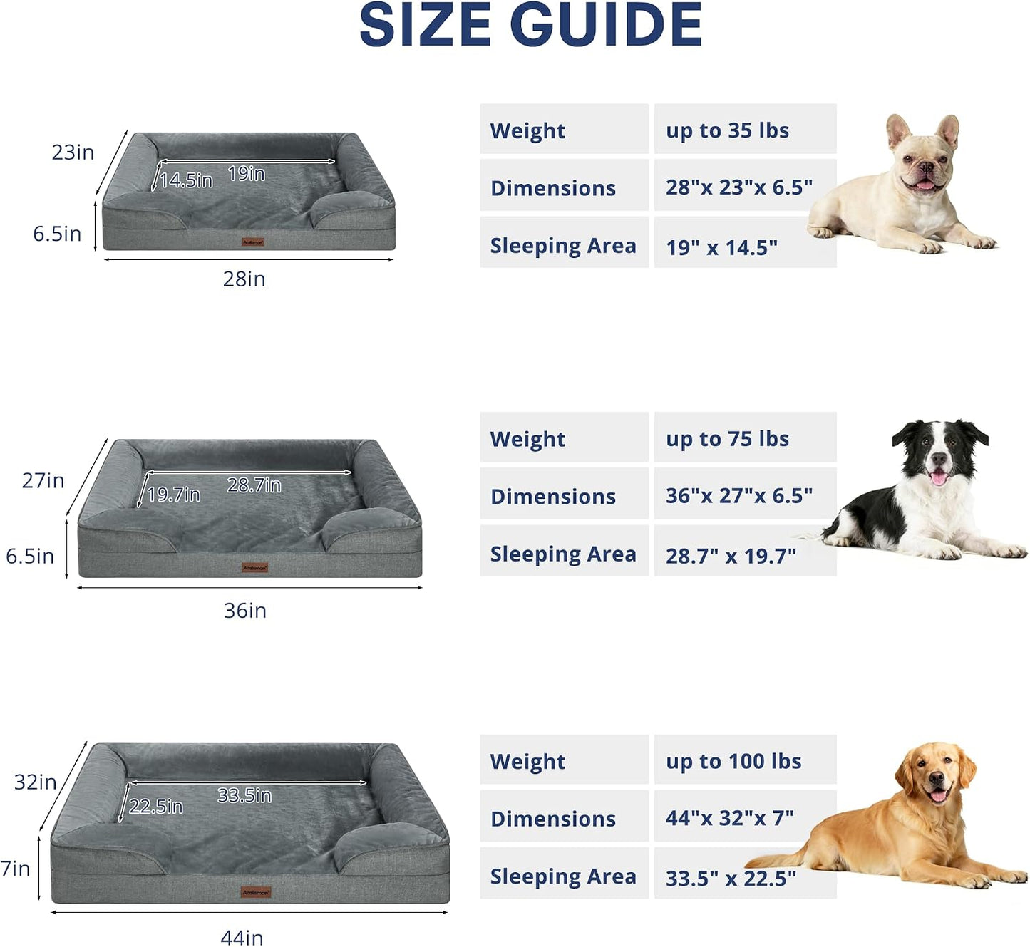 Cama ortopédica XL perro grande 44x32pulg espuma viscoelástica