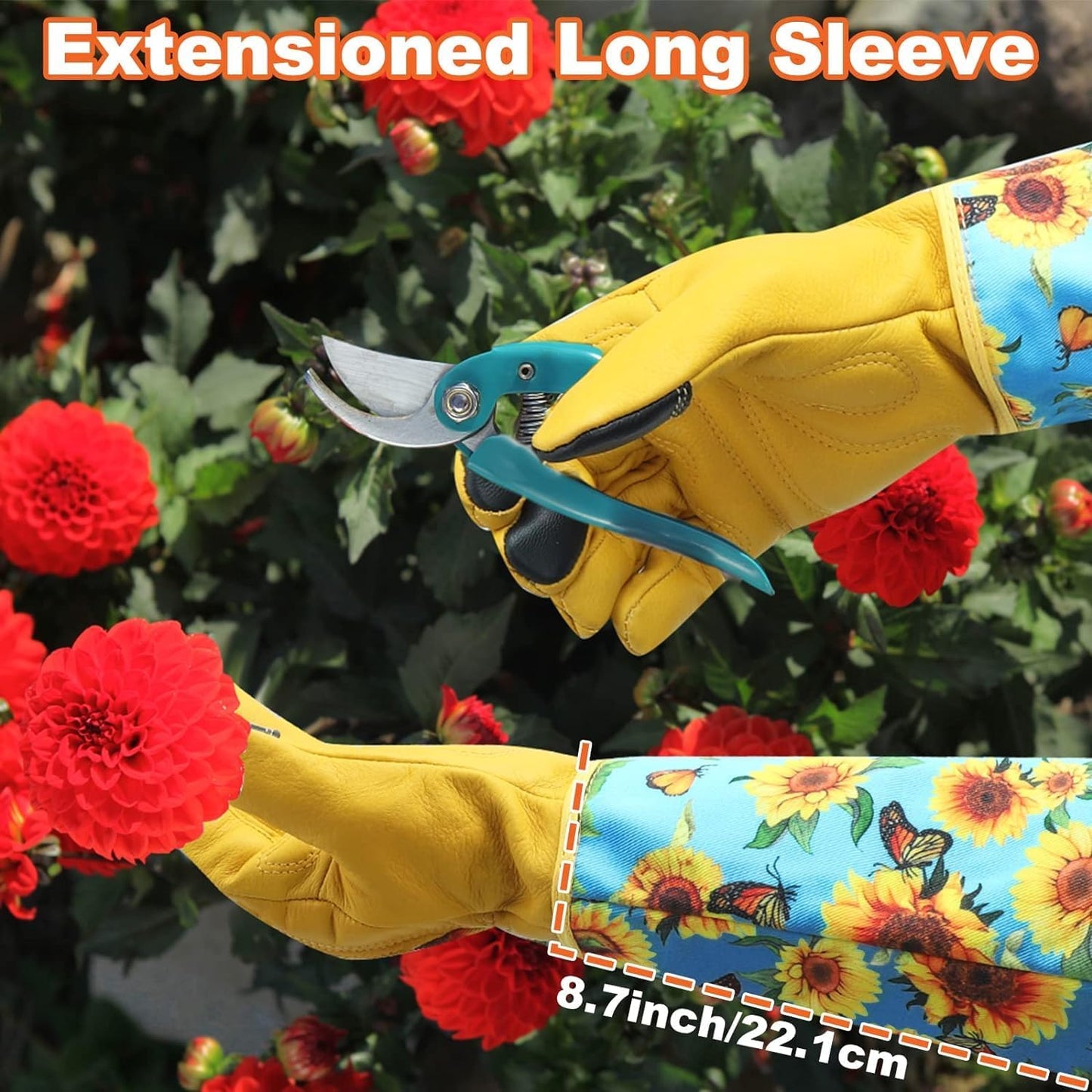 Guantes jardinería mujer cuero vacuno resistentes