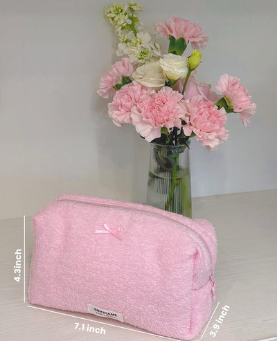 Bolsa maquillaje acolchada algodón floral para mujer y niña
