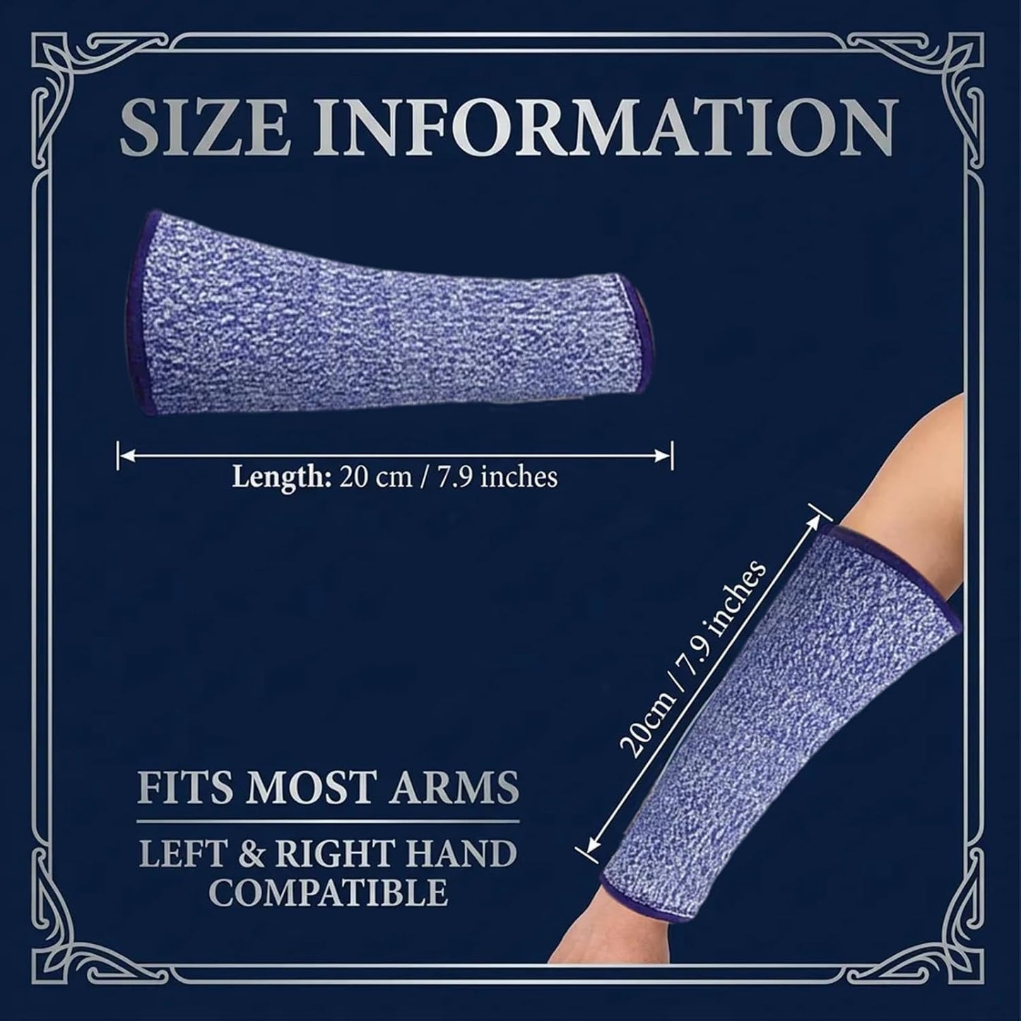 3 Pzas Protectores Brazo Nivel 5 7.9pulg Negro Azul