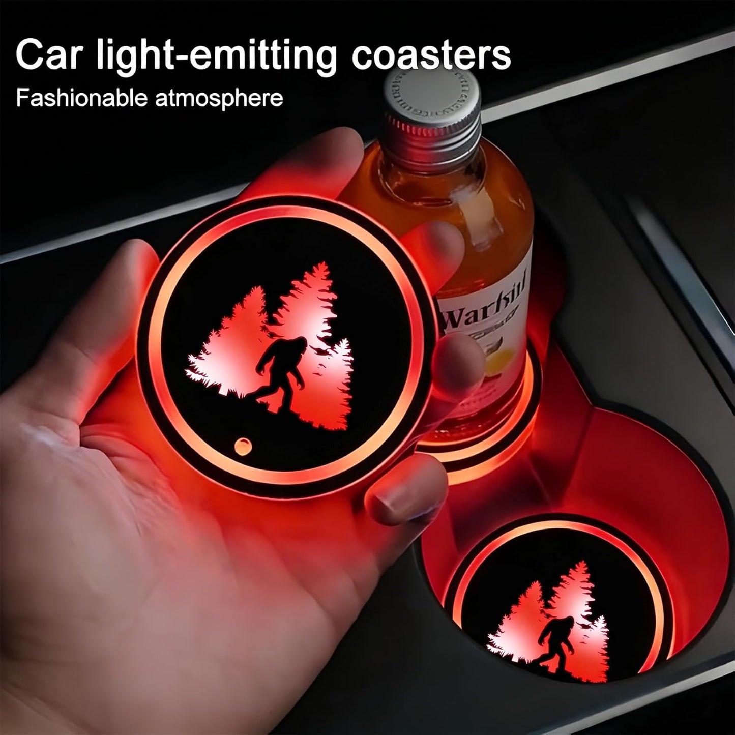 Portavasos con luces LED para auto USB 7 colores