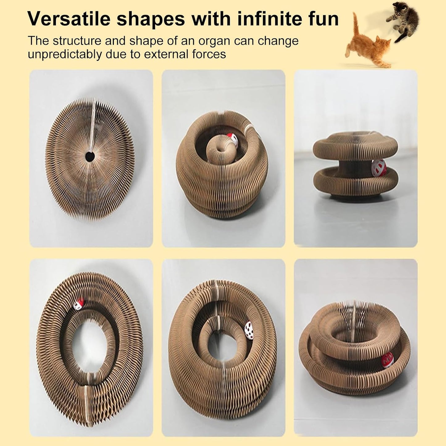 Juguete plegable para gatos con tablero rascador