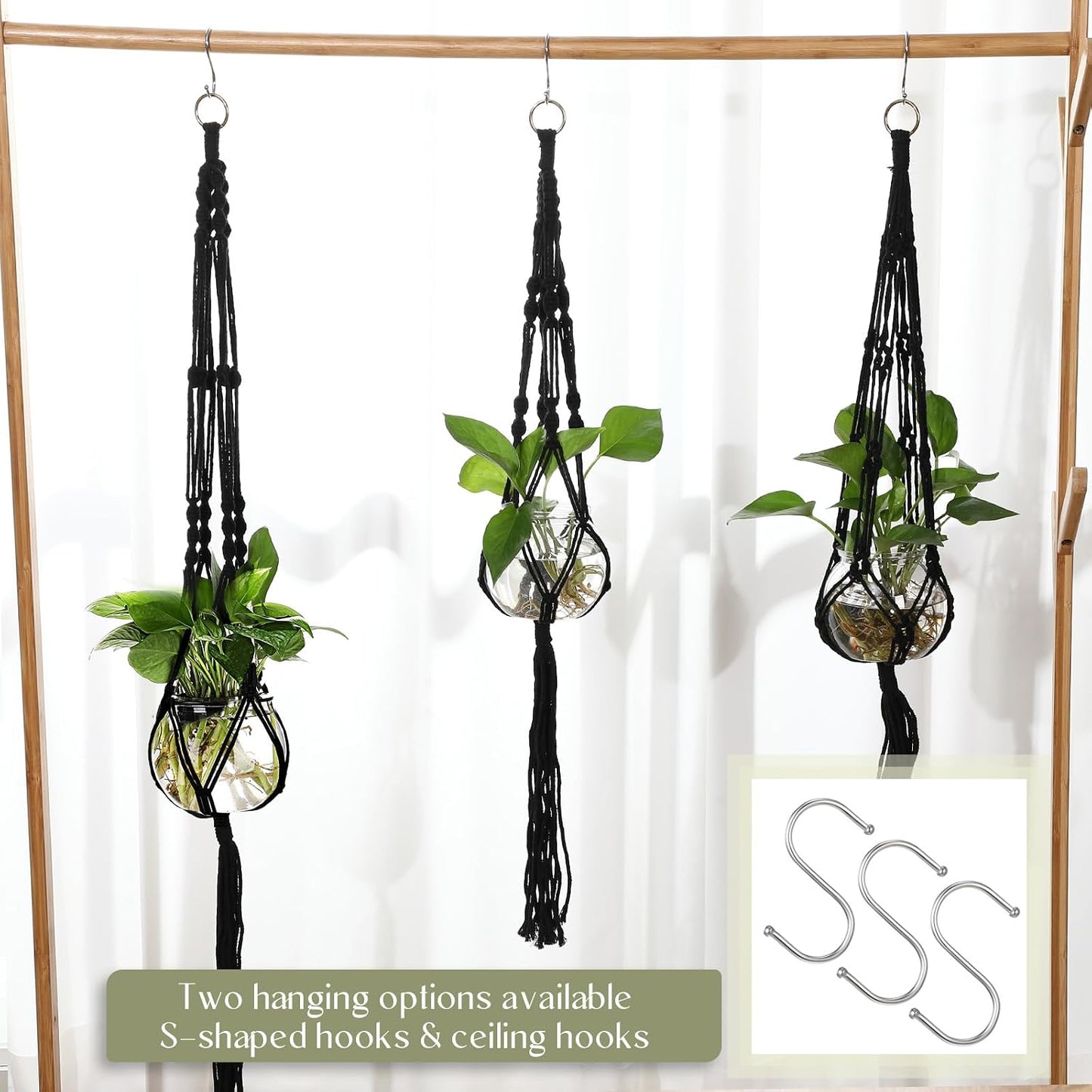 3 Pzas Soporte Propagación Plantas Colgador Macramé