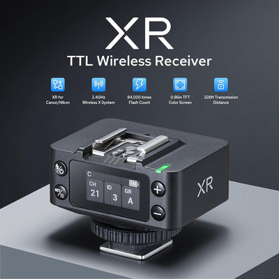 Receptor inalámbrico TTL para Canon/Nikon X3Pro 328pies 0.96pulg