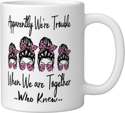 Taza Cerámica Blanca Apparently We're Trouble