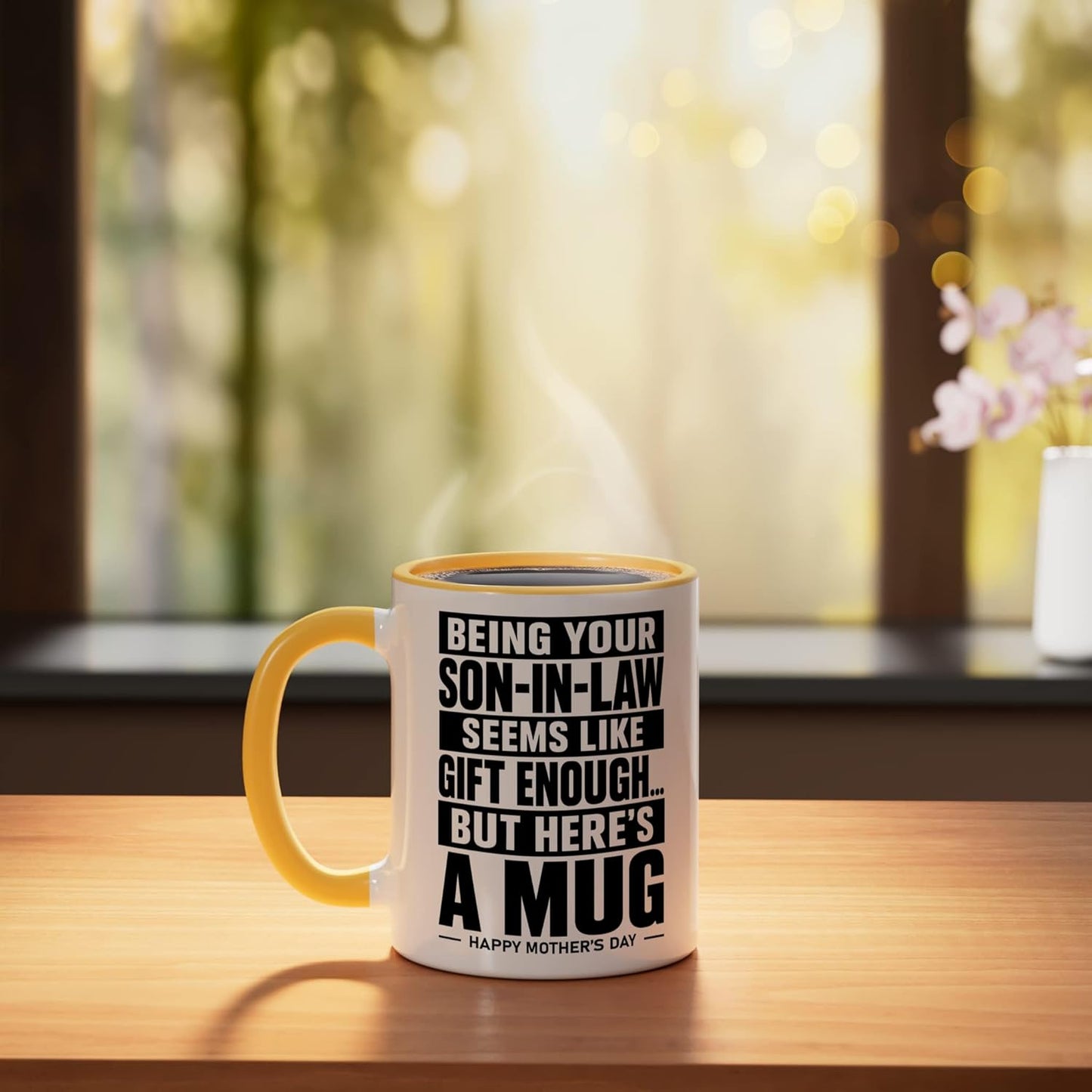 Taza Cerámica Humorística para Madre Amarillo