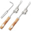 2 Herramientas Deshierbe Acero Inox V y Gancho Raíz Mango Madera