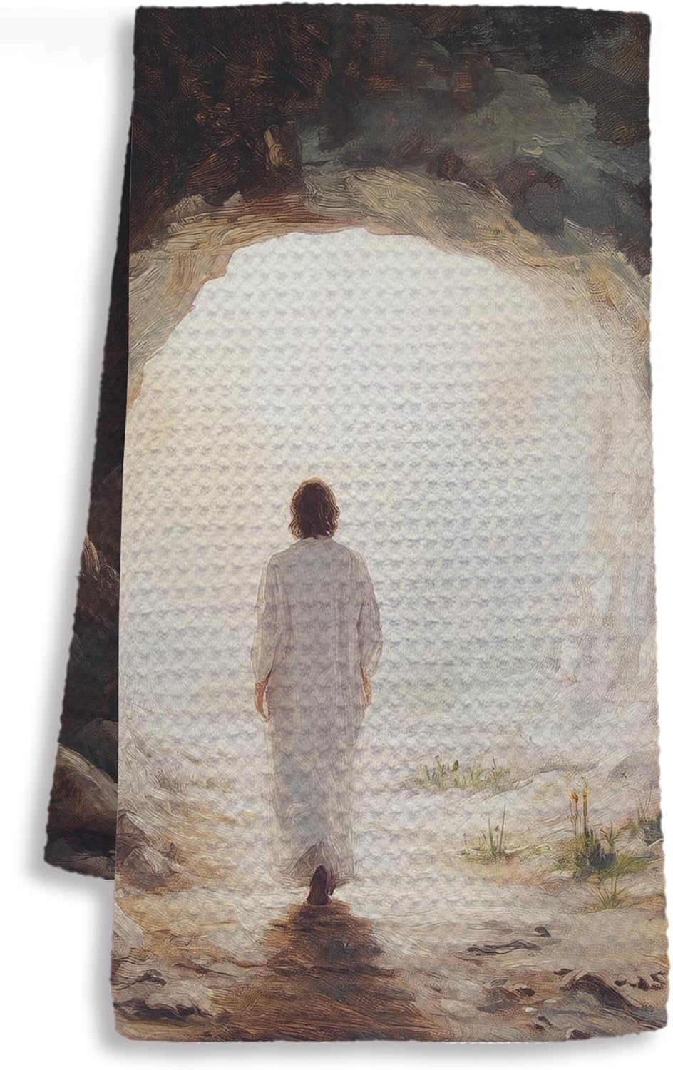 Toallas de cocina de Pascua con texto He is Risen 16 x 24 pulgadas