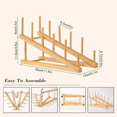 Soportes de platos de madera para exhibición de 5 niveles