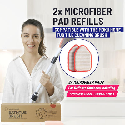 Almohadilla microfibra repuesto limpiador ducha antiarañazos roja