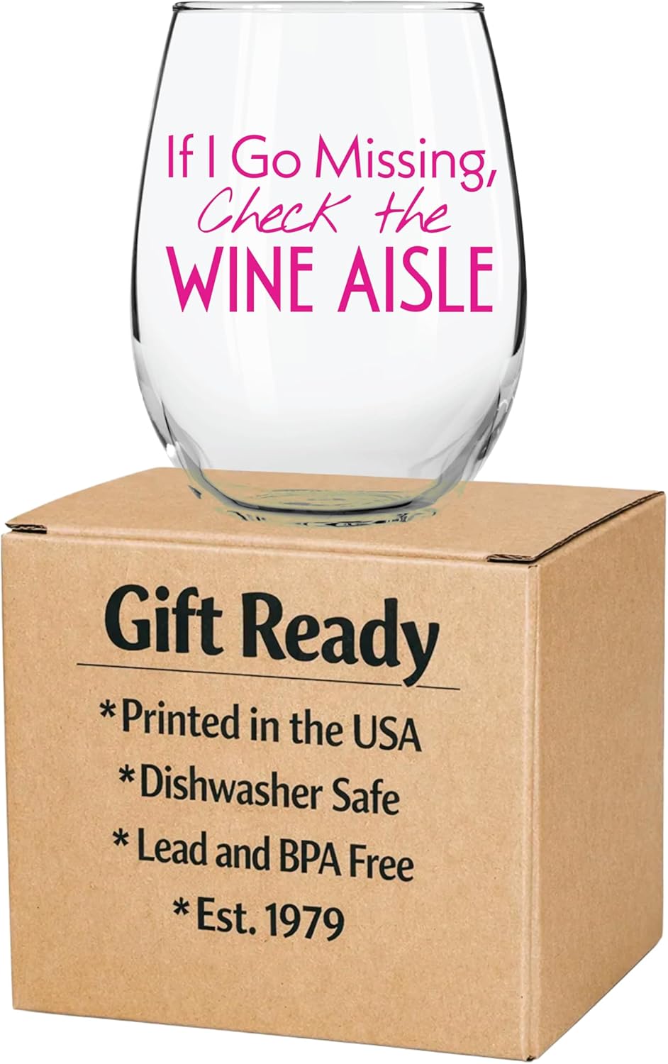 Copa de vino sin tallo divertida para mujer regalo con actitud