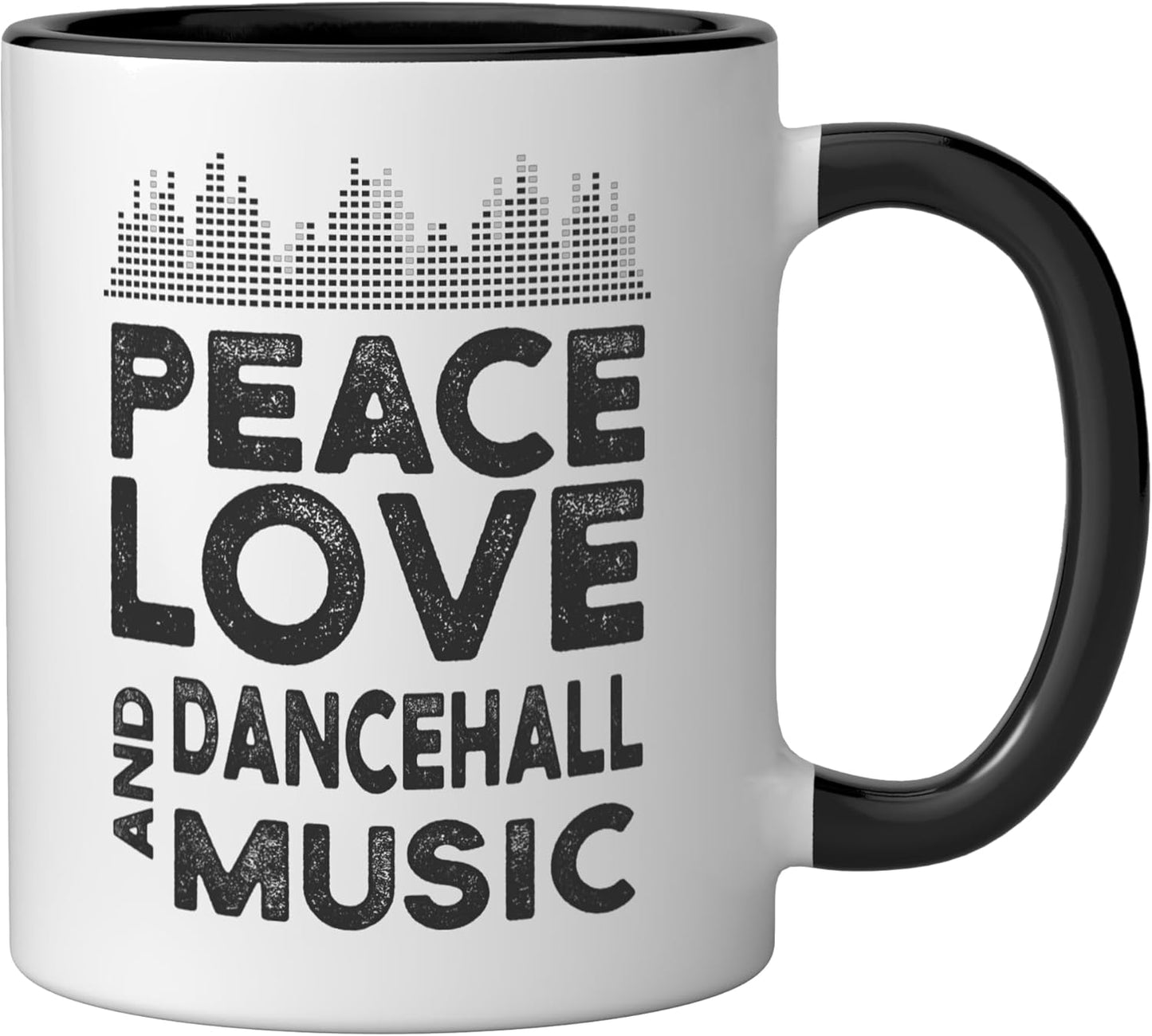 Taza Cerámica para Músico de Dancehall Negro/Blanco