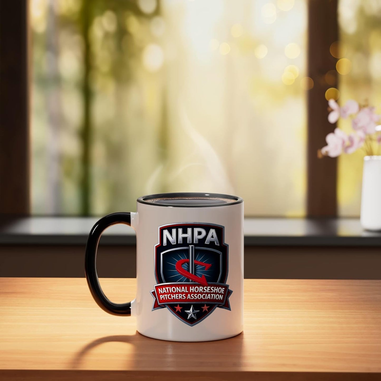 Taza Cerámica con Logotipo NHPA Negro/Blanco