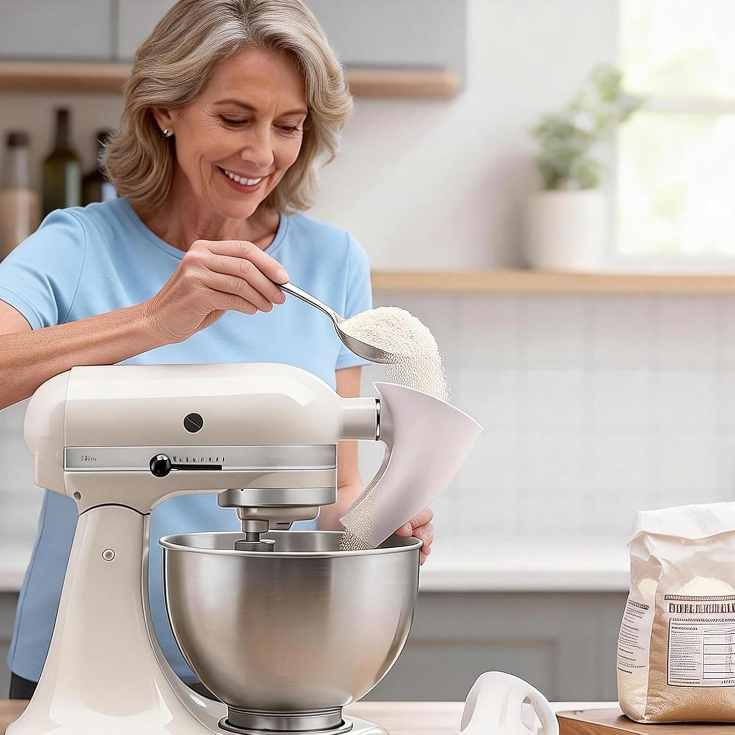 Funnel para KitchenAid 5qt con soporte antirotación