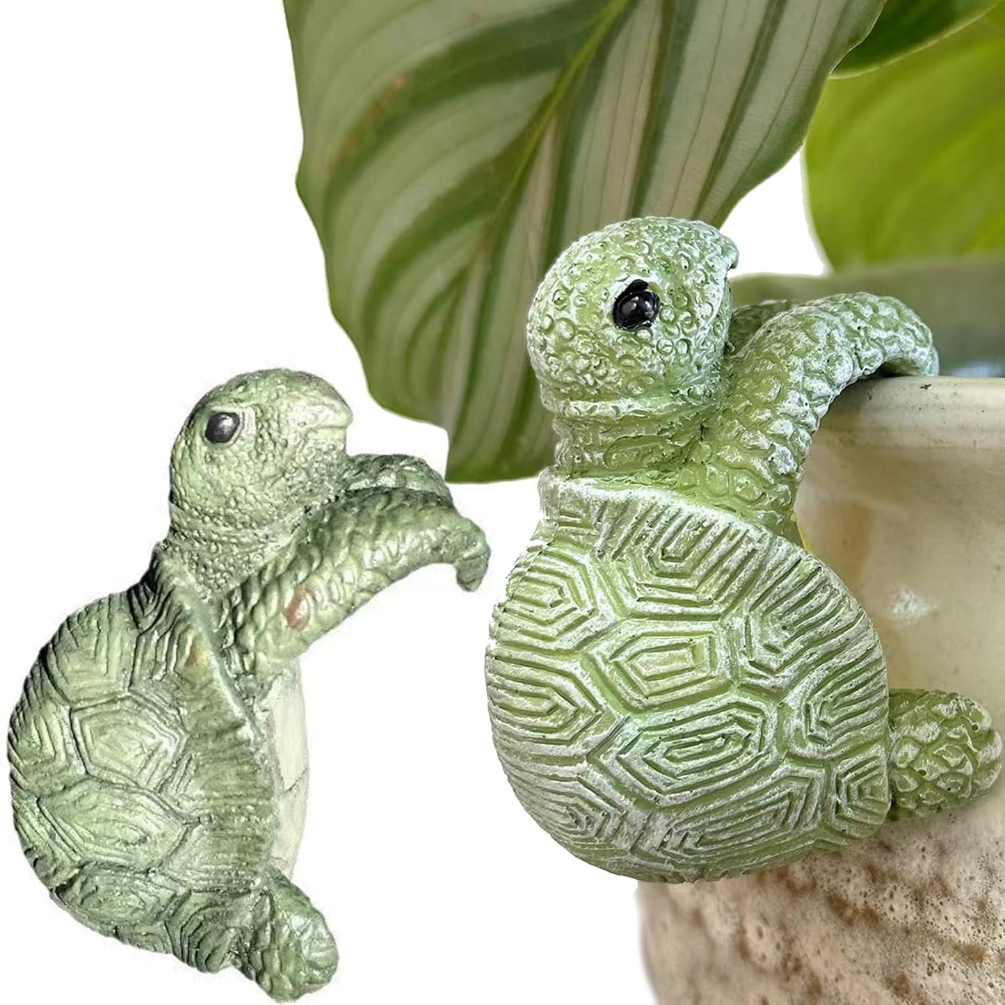2 figuras tortuga resina para colgar jardín balcón