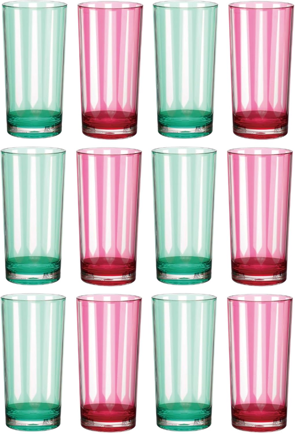 Set 12 Vaso Acrílico 20oz Estampado Rayas