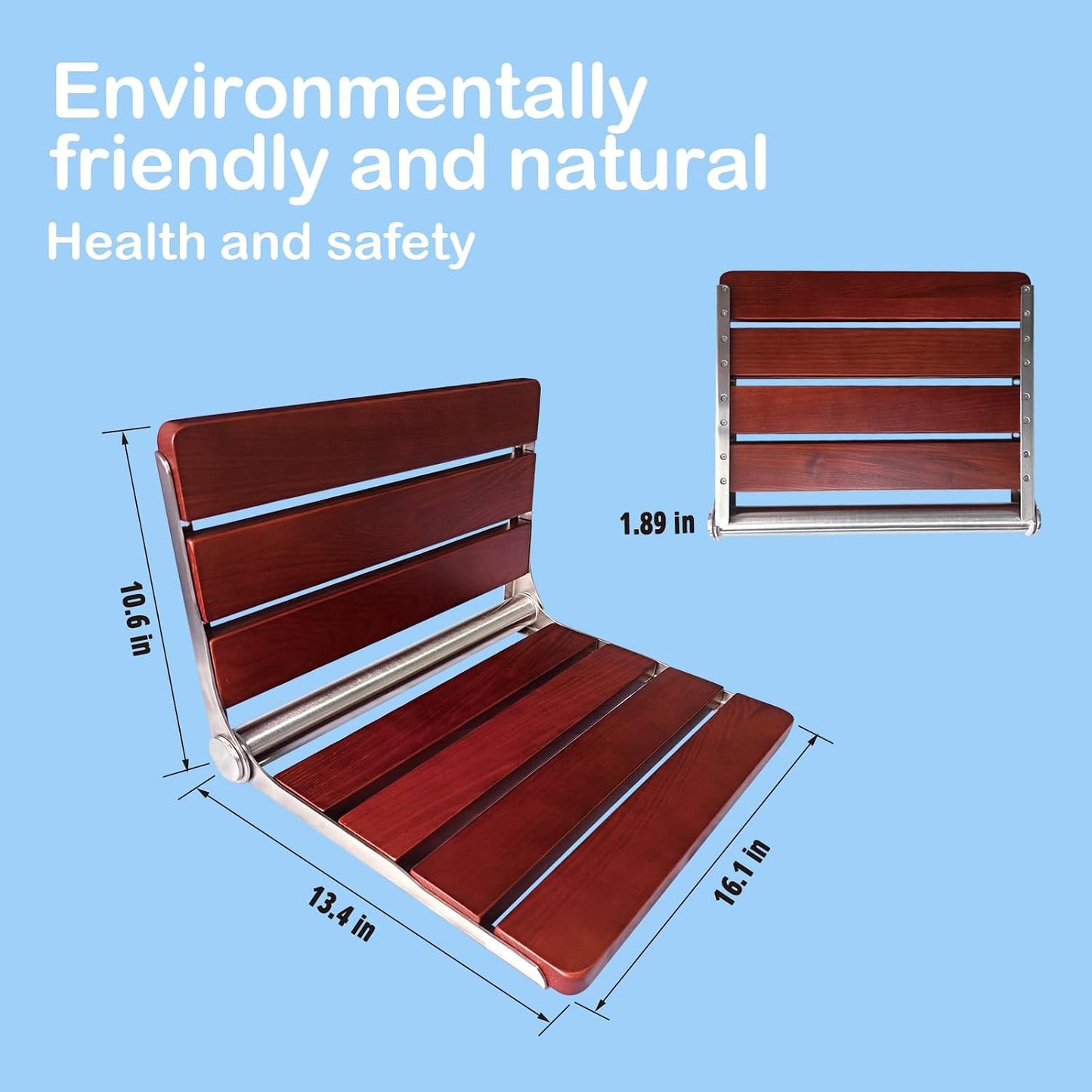 Asiento ducha plegable pared acero inox 316 450lb