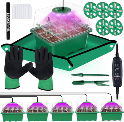 Kit germinación semillas 60 celdas luz LED ajustable