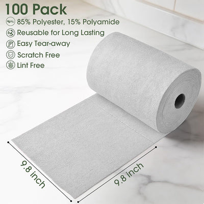 Rollo paño microfibra 100 toallas reutilizables