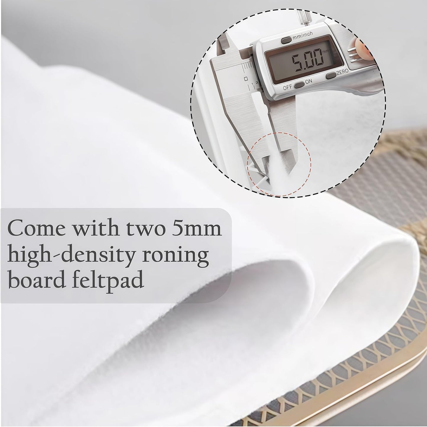Funda plancha con almohadillas fieltro 13x43pulg resistente