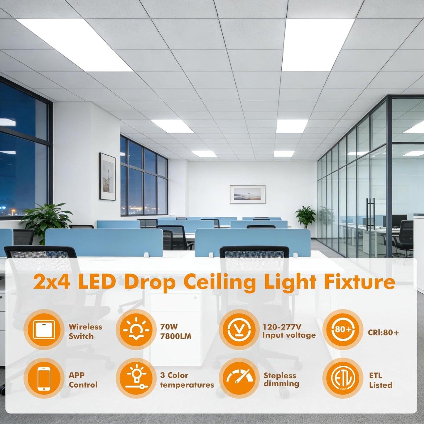 Luz LED Troffer 2x4 oficina cocina garaje