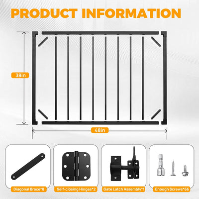 Puerta cubierta metal 38pulg bisagras pestillo ajustable