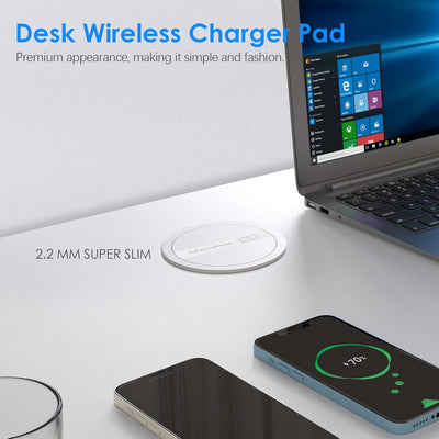 Toma corriente desplegable 3.15pulg con cargador inalámbrico 65W 4 USB blanco