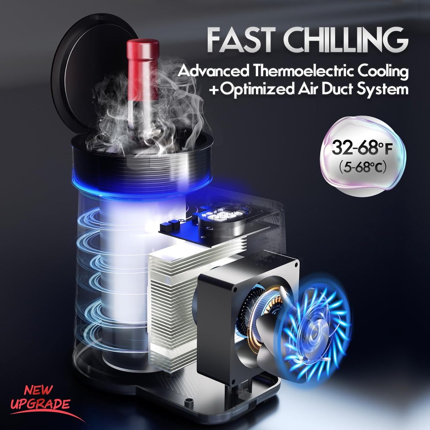 Enfriador vino eléctrico 8.5oz control digital 32-68F