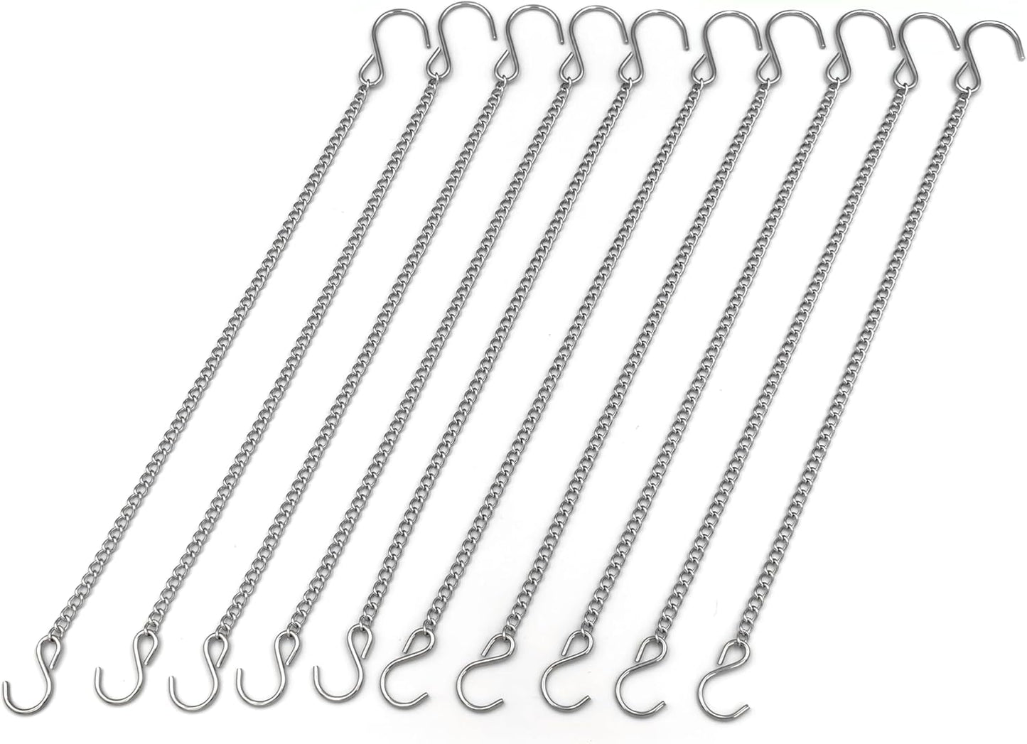 10 Cadenas Acero Inox 12pulg para Colgar Comederos Macetas