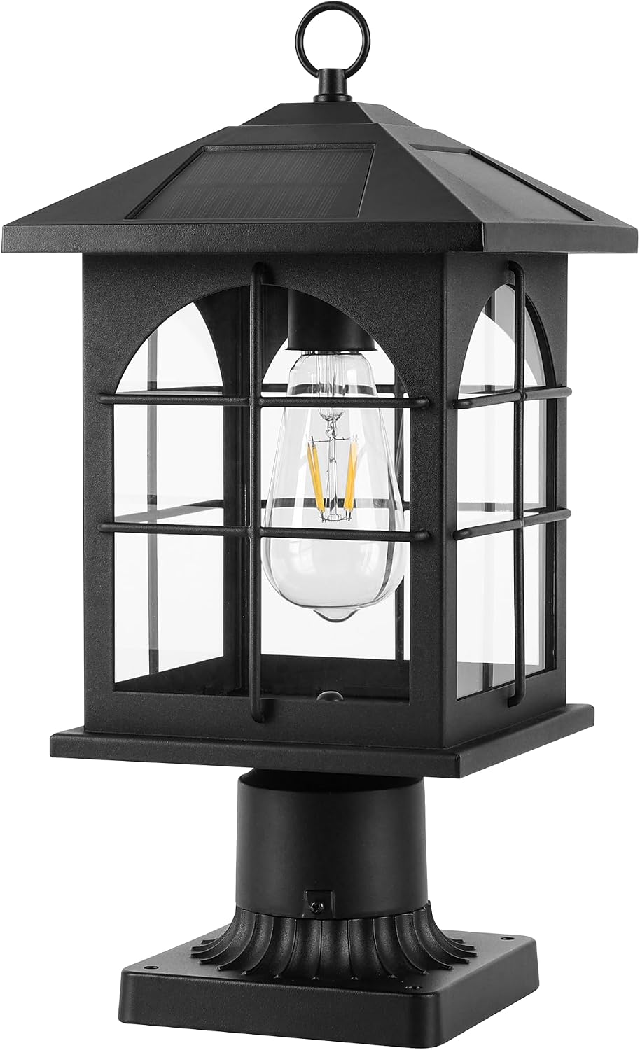 Luz solar poste exterior 3en1 inalámbrica negra