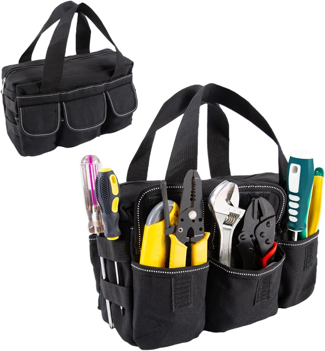 Bolsa herramientas grande boca ancha con tapa