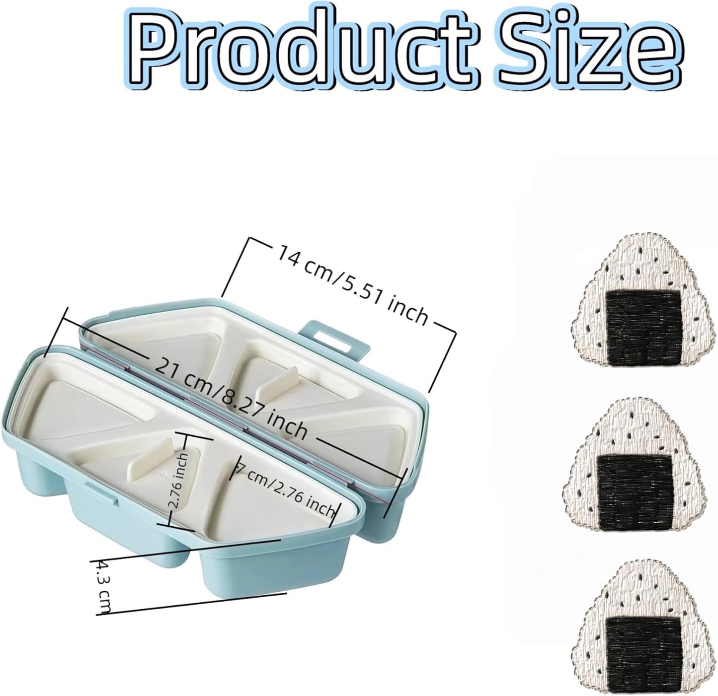 Molde de onigiri 6 en 1 forma triangular kit sushi rápido multifuncional