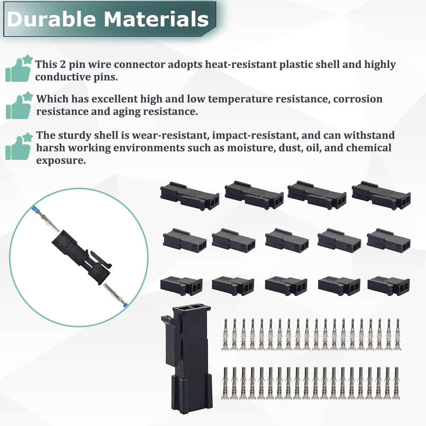 Set 10 Conectores Doble Fila 2 Pines Comp Molex