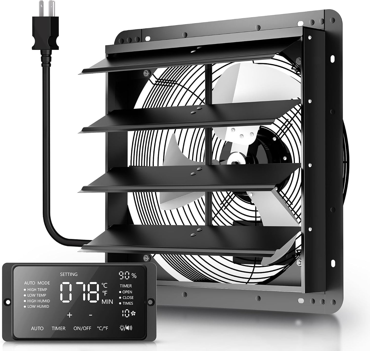 Ventilador escape obturador 12pulg motor EC pared 6ft