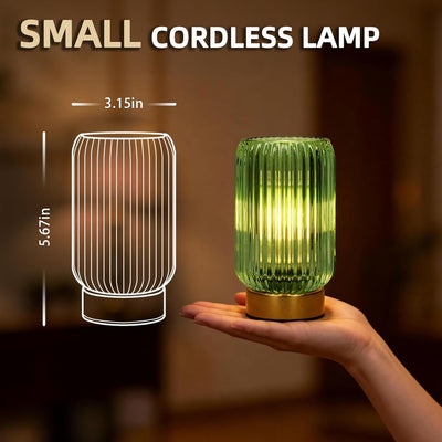Lámpara inalámbrica LED con temporizador pantalla cristal verde