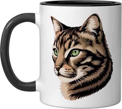 Taza Cerámica Gato Negro/Blanco