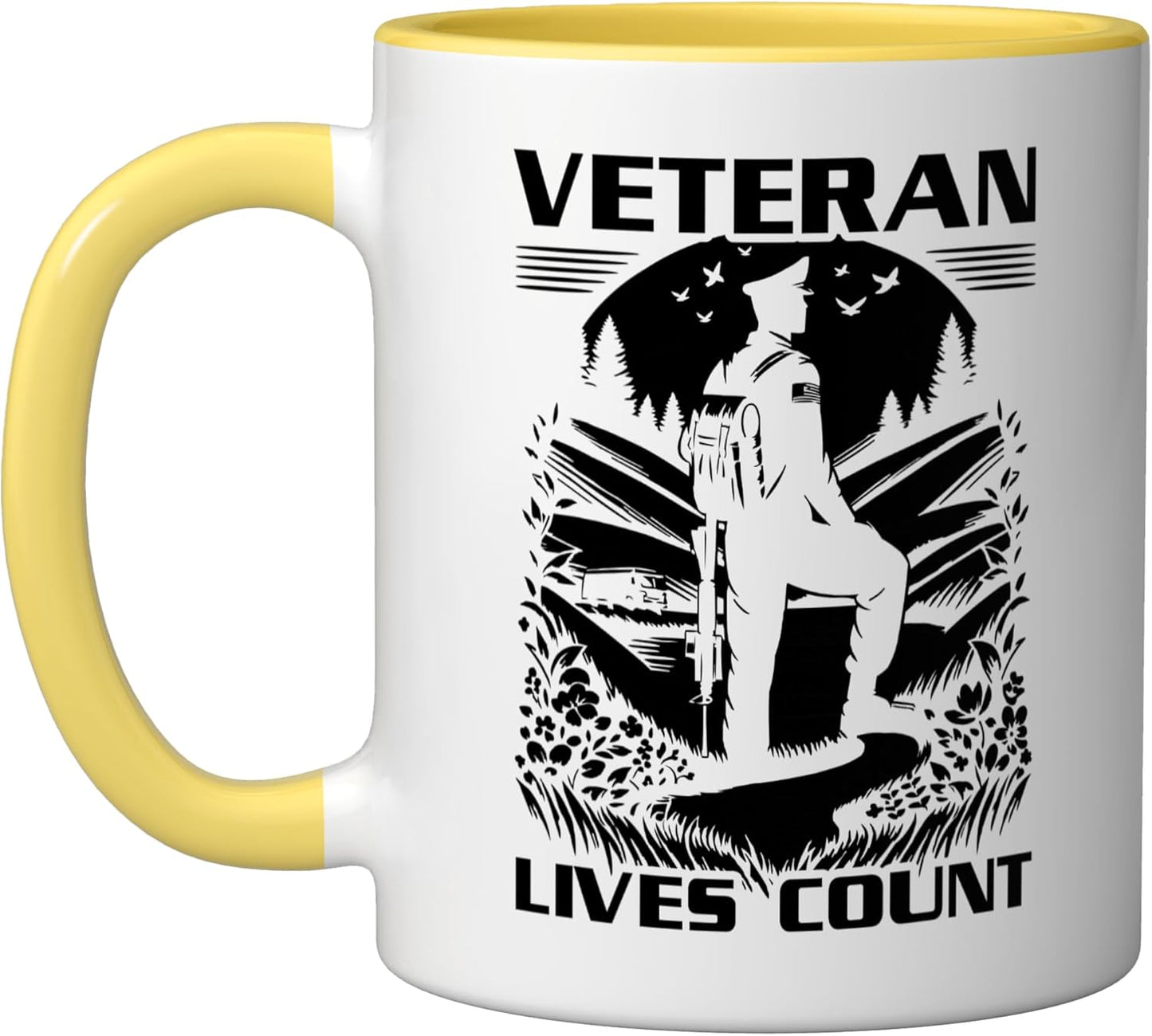 Taza Cerámica Militar para Conciencia Suicidio Amarillo