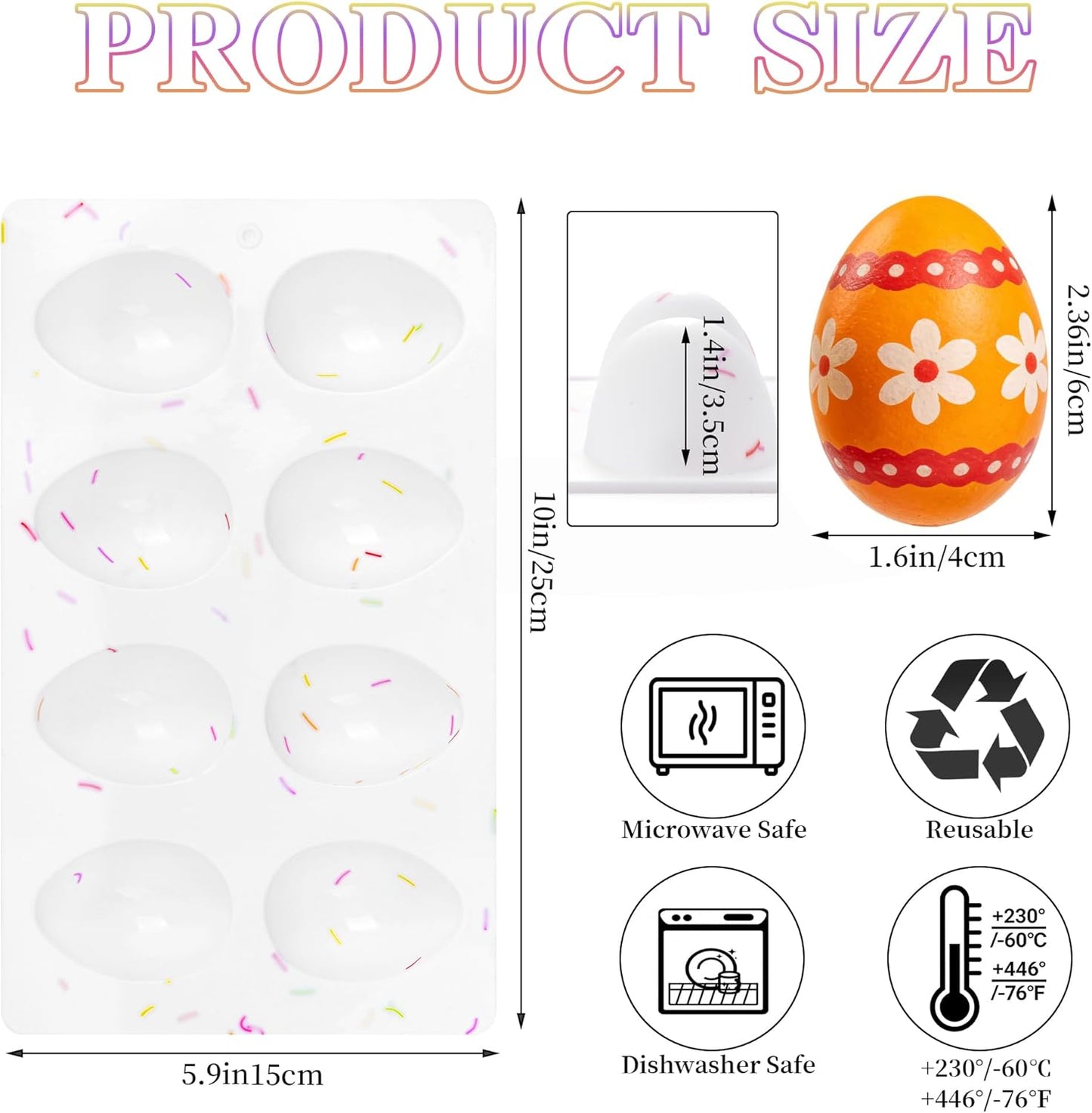 Juego de 2 moldes de silicona para huevos de Pascua y decoración de pasteles