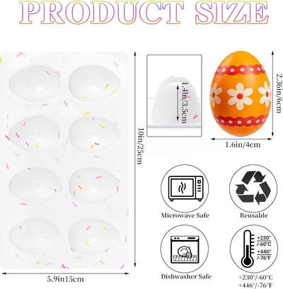 Juego de 2 moldes de silicona para huevos de Pascua y decoración de pasteles